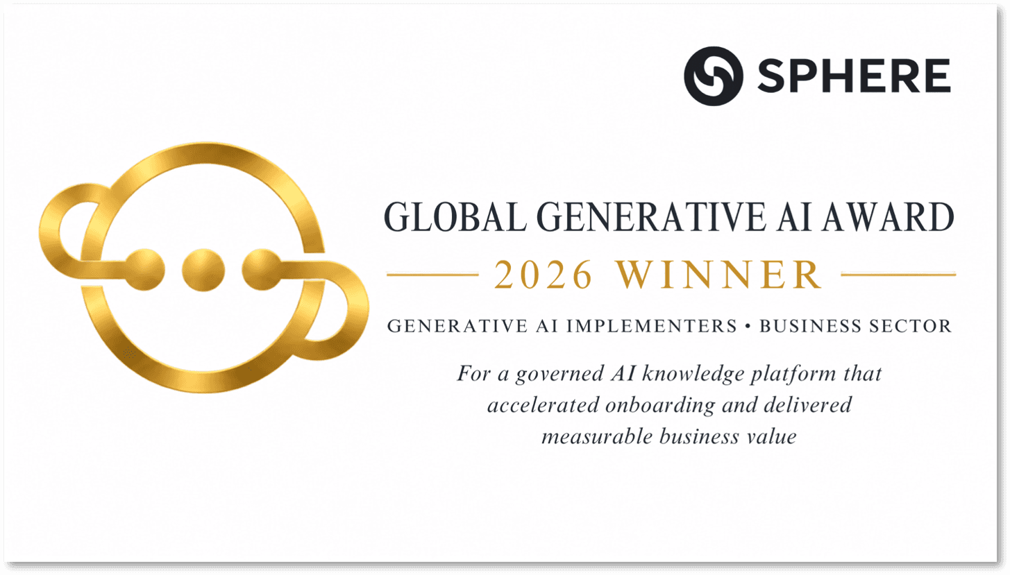 Sphere Wins 2026 Global Generative AI Award for Governed AI Knowledge Platform
