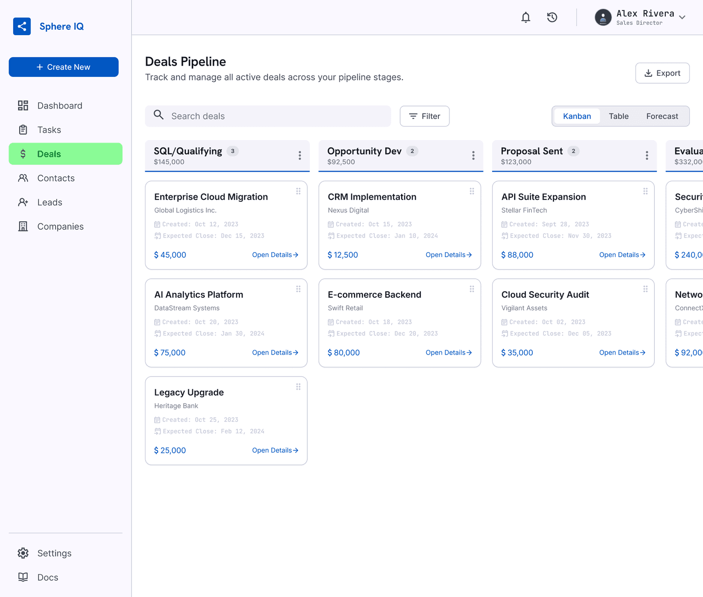 Sphere AI Foundry — the AI-built sales pipeline board that replaced the company's CRM
