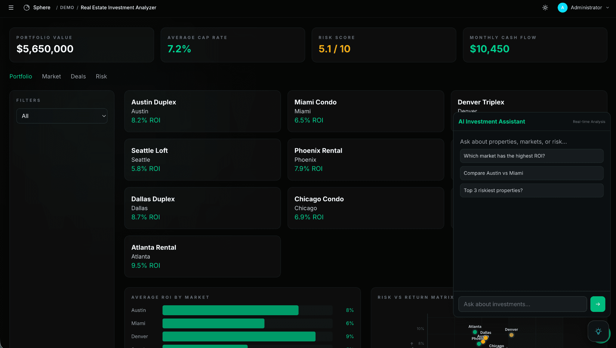 Real estate AI investment analyzer demo