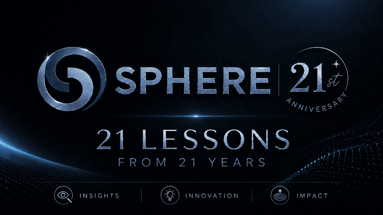 Sphere21 campaign graphic for 21 Years of Building What’s Next