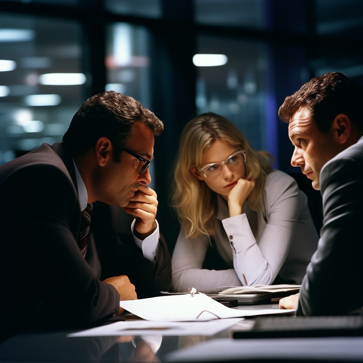 Sphere advisors and a client leadership team reviewing an AI strategy roadmap in a meeting