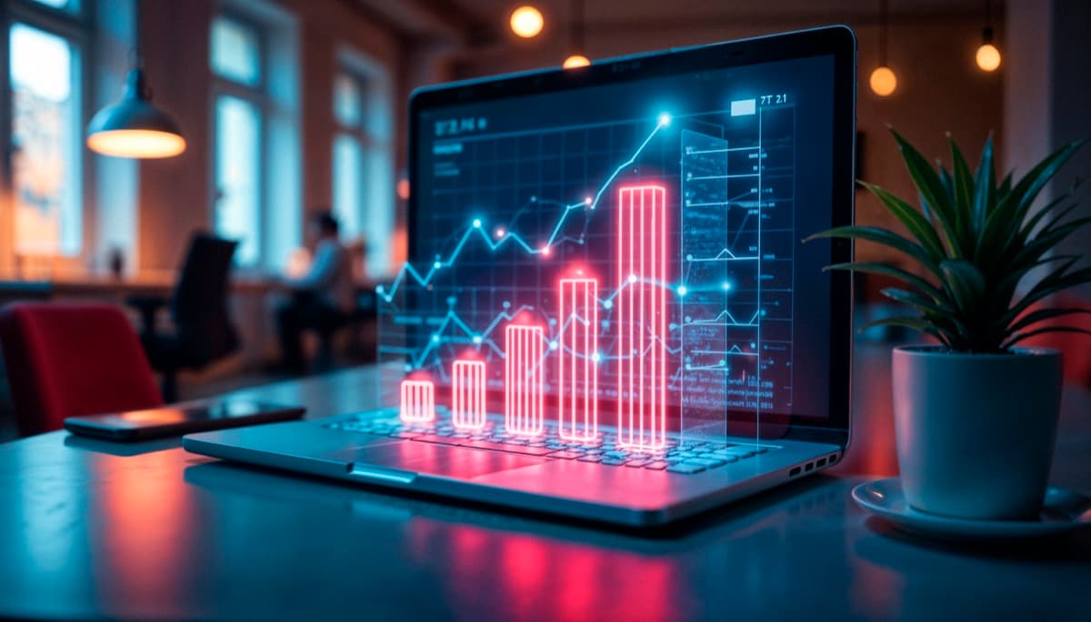 A finance and technology lead reviewing an AI project budget breakdown together
